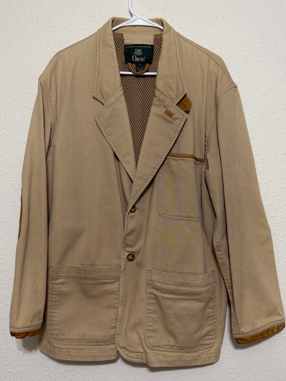 Vintage Orvis Beige Fisherman Jacket with Contrast Trim